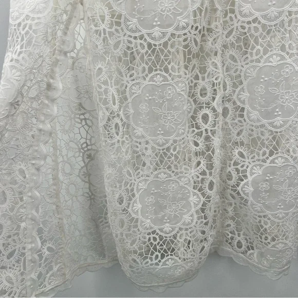 Alice McCall Diamond Veins Lace Midi Dress in White size 2